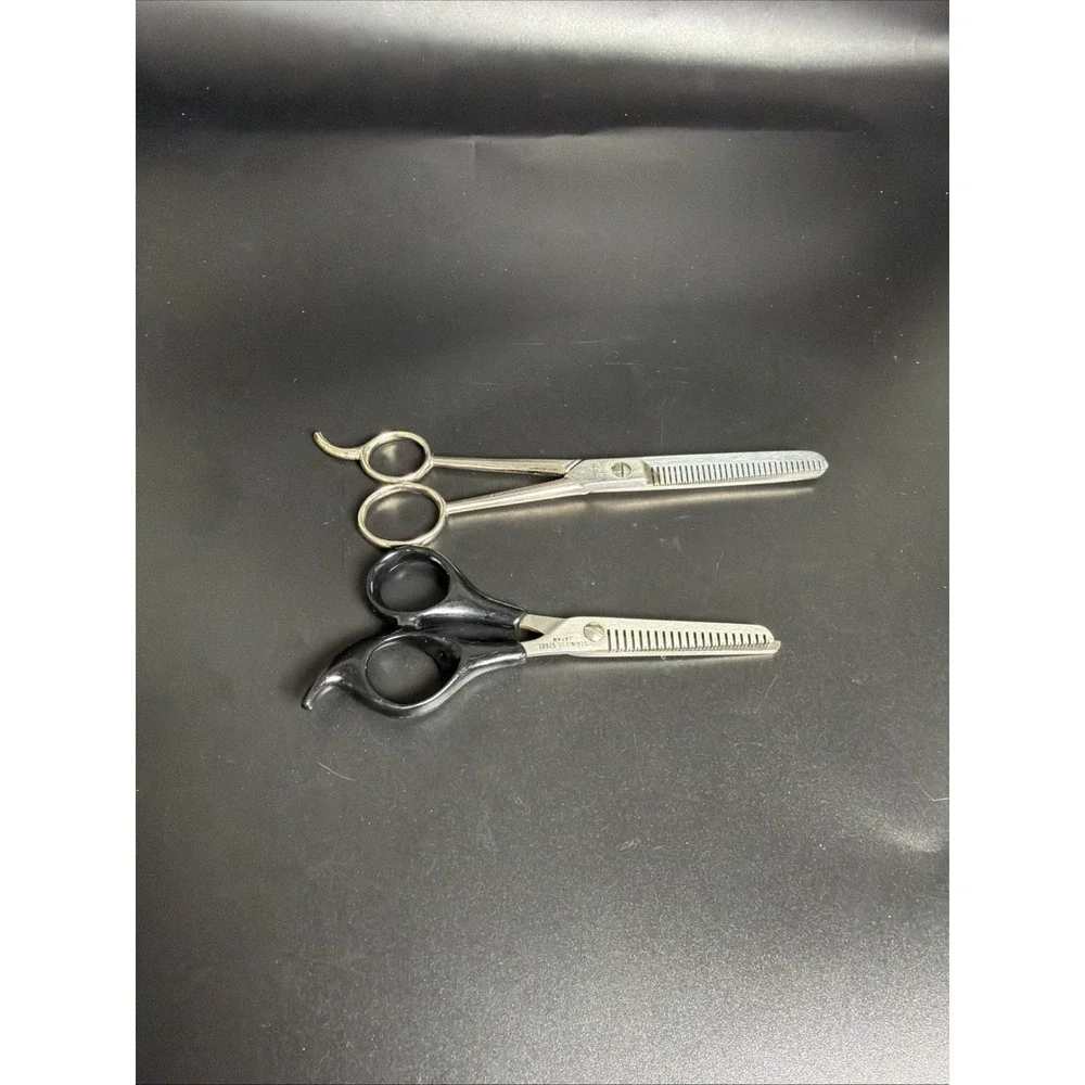 Lot Of 2 Vintage Thinning Shears Scissors Made in Italy And Japan Hofritz
